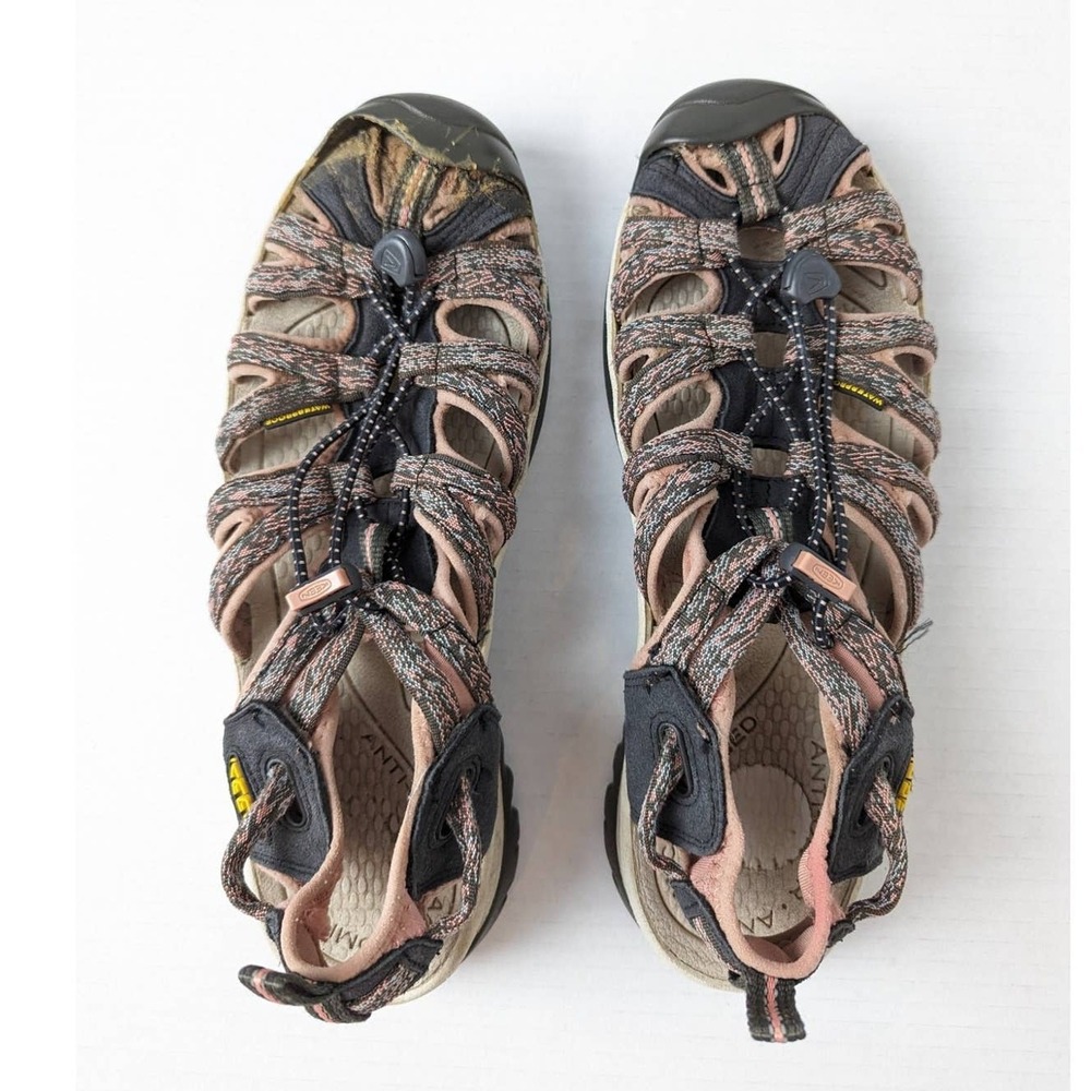 Keen Womens Gray Tan Whisper Waterproof Bungee Cord Hiking Sandal Size 9‎ - Picture 6 of 7